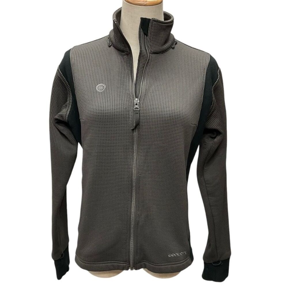 Columbia Women's Convert Textured Athletic Full-Zip‎ Jacket Gray Size L Workout